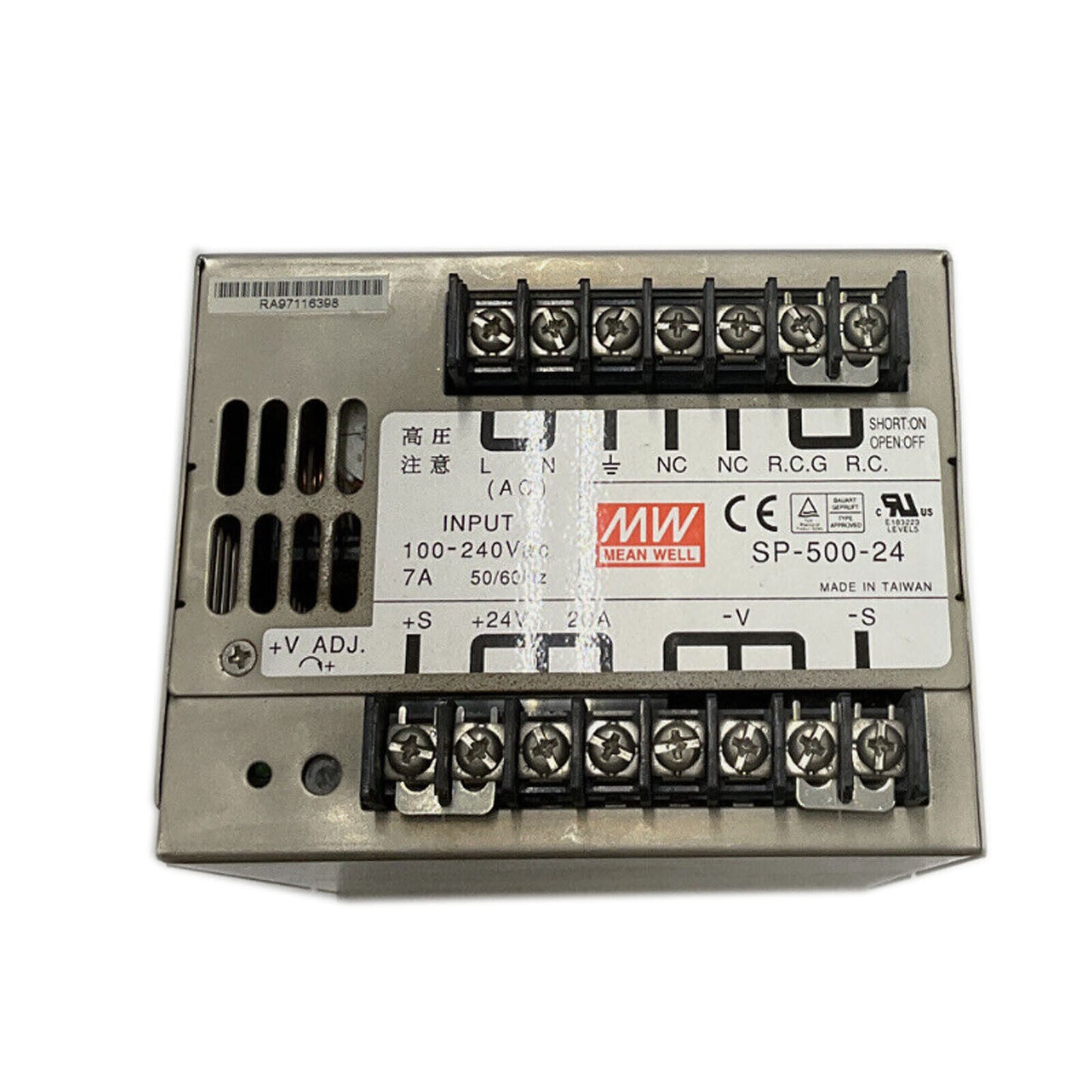 MEANWELL SP-500-24 Power Supply 240V to 230V DC Switch Mode 500W High Efficiency - MEANWELL