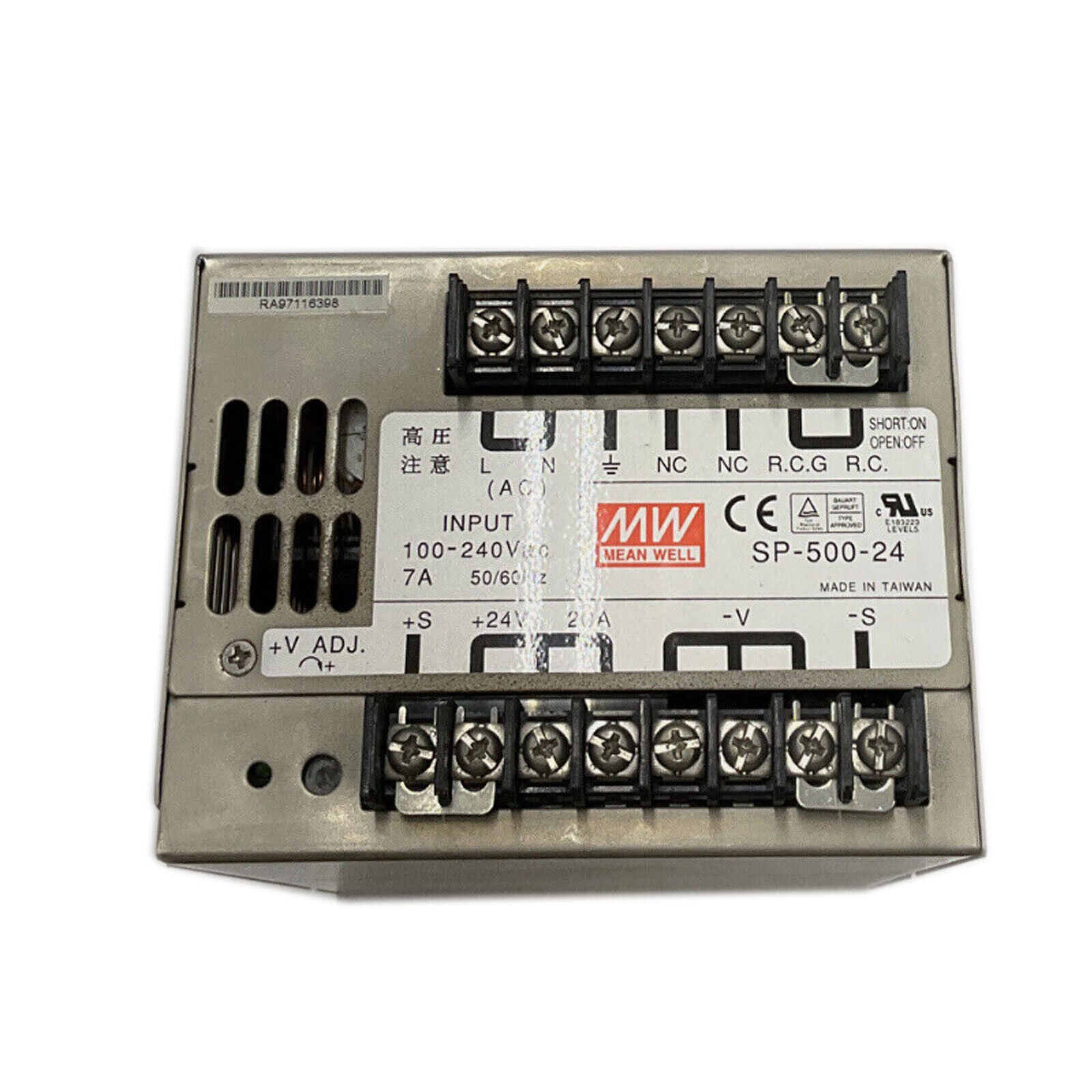 MEANWELL SP-500-24 Power Supply 240V to 230V DC Switch Mode 500W High Efficiency - MEANWELL