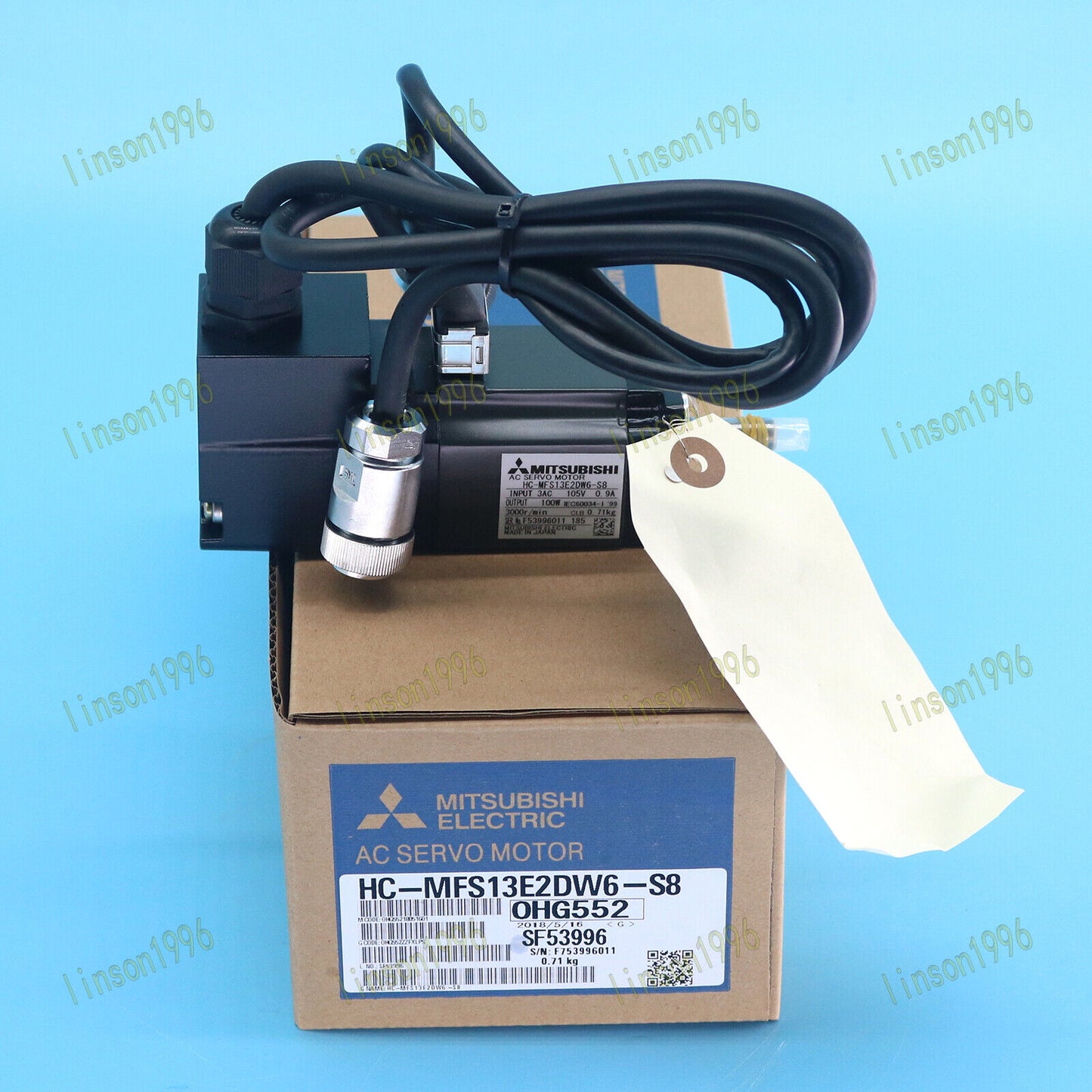 Mitsubishi HC-MFS13E2DW6-S8 AC Servo Motor Ship - MITSUBISHI