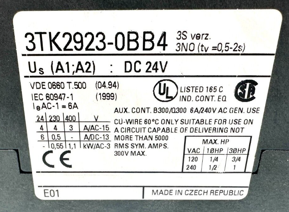 used Siemens 3TK2923-0BB4 Delay Module