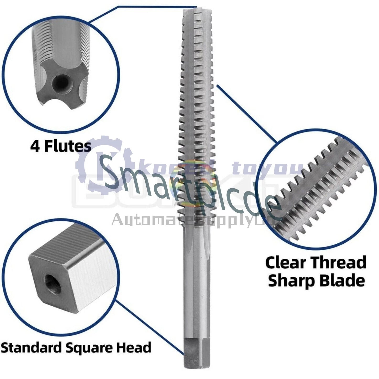 ACME 3/4"-8 Trapezoidal Tap Right Hand, HSS 3/4 x 8 Trapezoidal Thread Tap