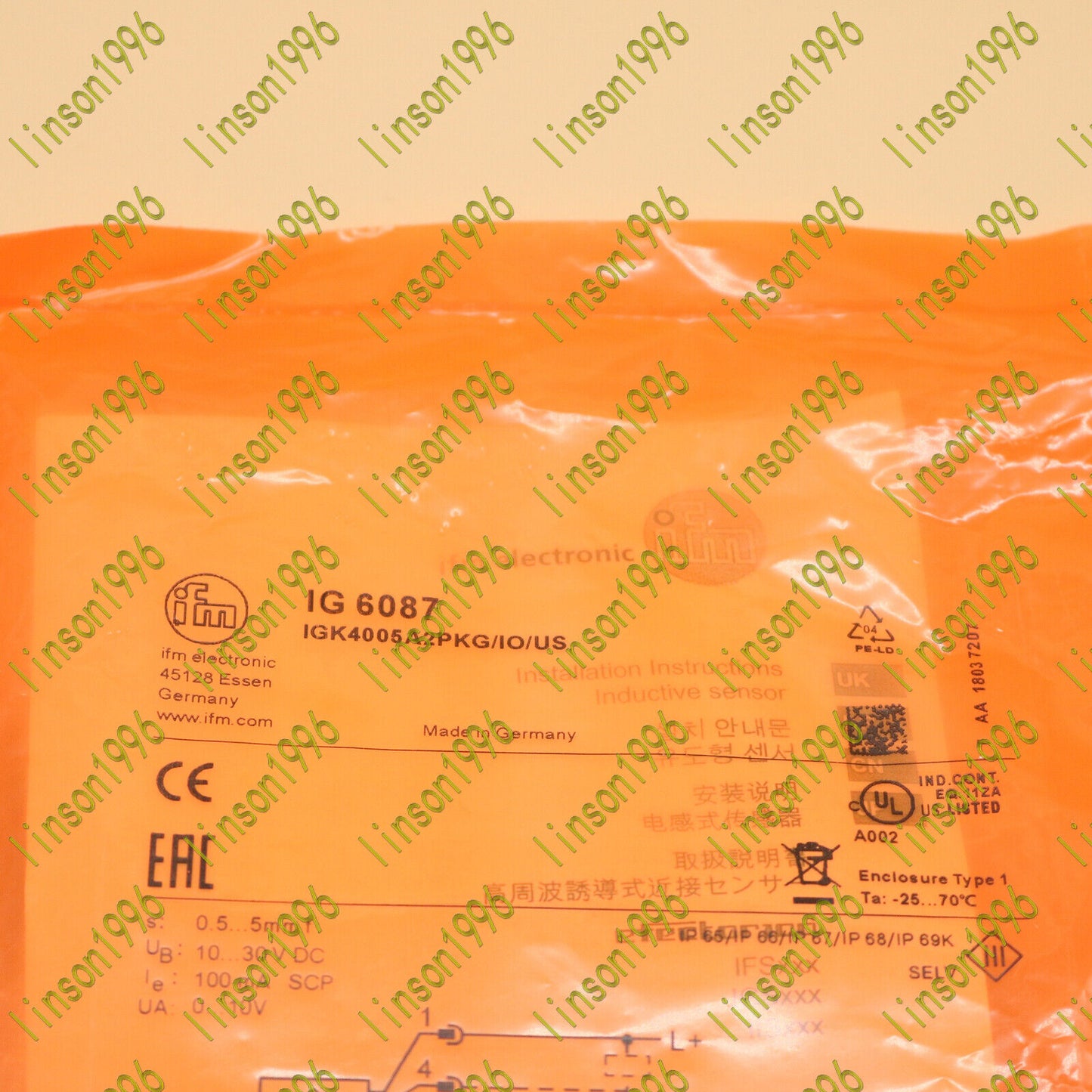IFM Inductive Sensor: Fast IG6087 - IFM