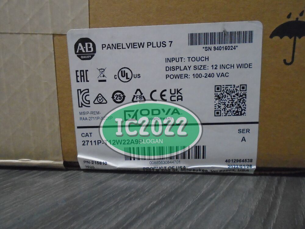 Allen Bradley 2711P-T12W22A9P Panelview Plus 7-inch Touchscreen Panel NEW Factory Sealed - ALLEN BRADLEY