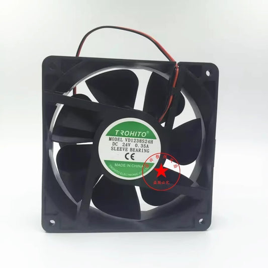 TROHITO VD1238S24H DC24V 0.35A 12038 12CM 2-Wire Cooling Fan