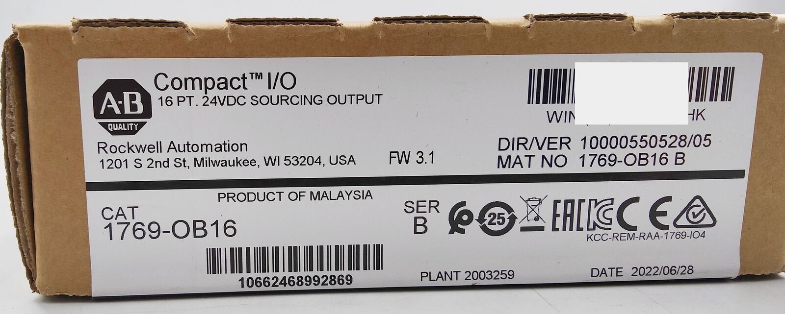 Allen-Bradley 1769-OB16 CompactLogix 16 Pt 24VDC Module Factory Sealed - ALLEN-BRADLEY