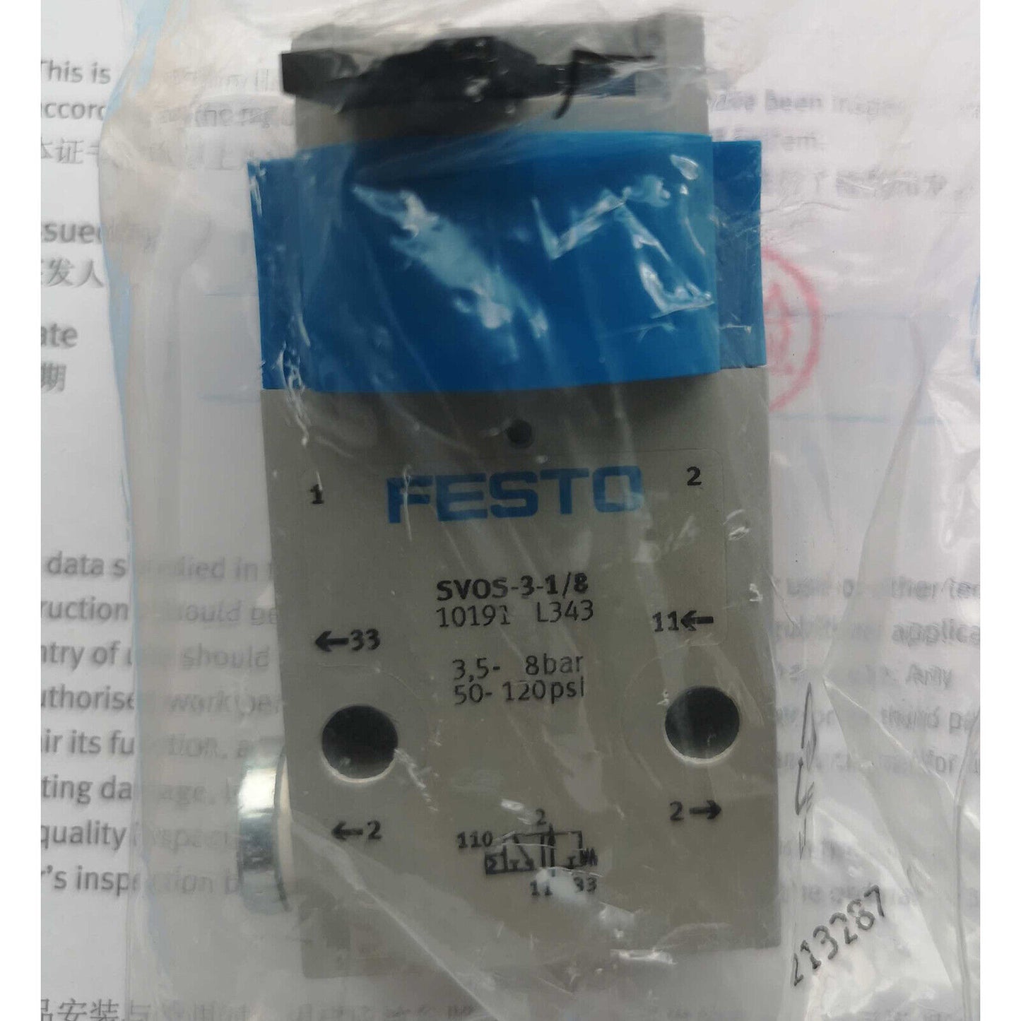 FESTO SVOS-3-1/8 10191 Mechanical Valve Stock - FESTO