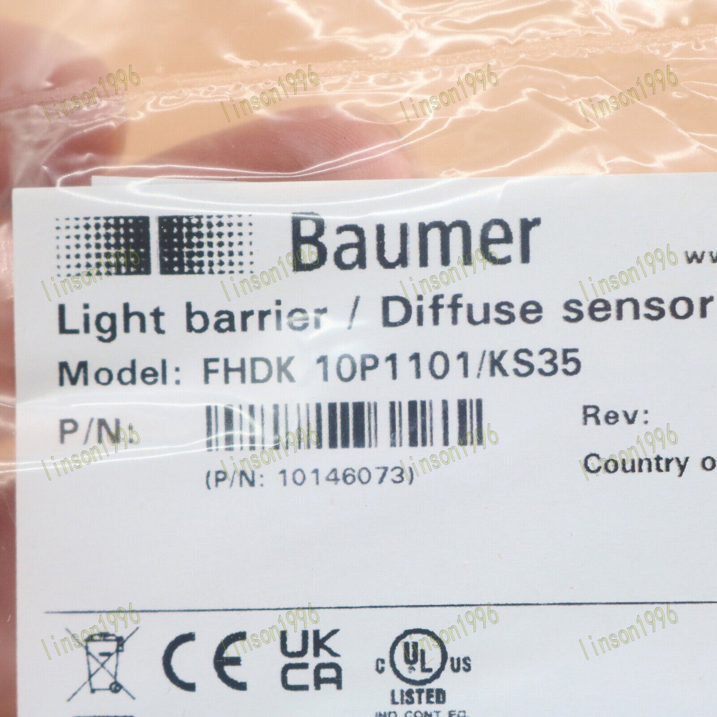 One Baumer FHDK 10P1101/KS35 Photo Electric Sensor 10-30VDC SHIP - BAUMER