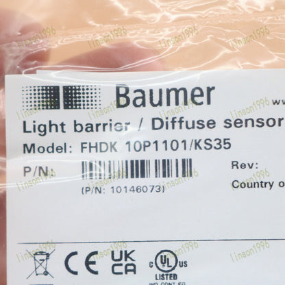 One Baumer FHDK 10P1101/KS35 Photo Electric Sensor 10-30VDC SHIP - BAUMER