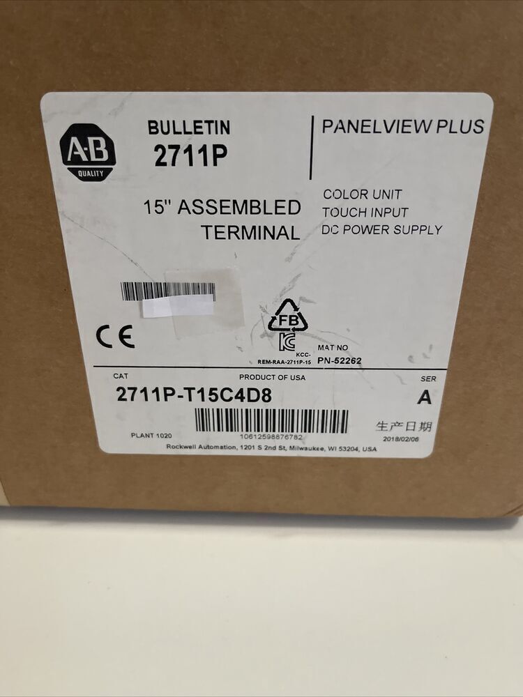 Allen Bradley PanelView Plus 6 1500 Touch Color 15-inch Monitor - ALLEN BRADLEY