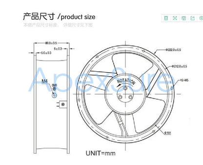 1PCS KAKU KA2208HA2-4 AC220V 0.3A/0.26A axial flow fan