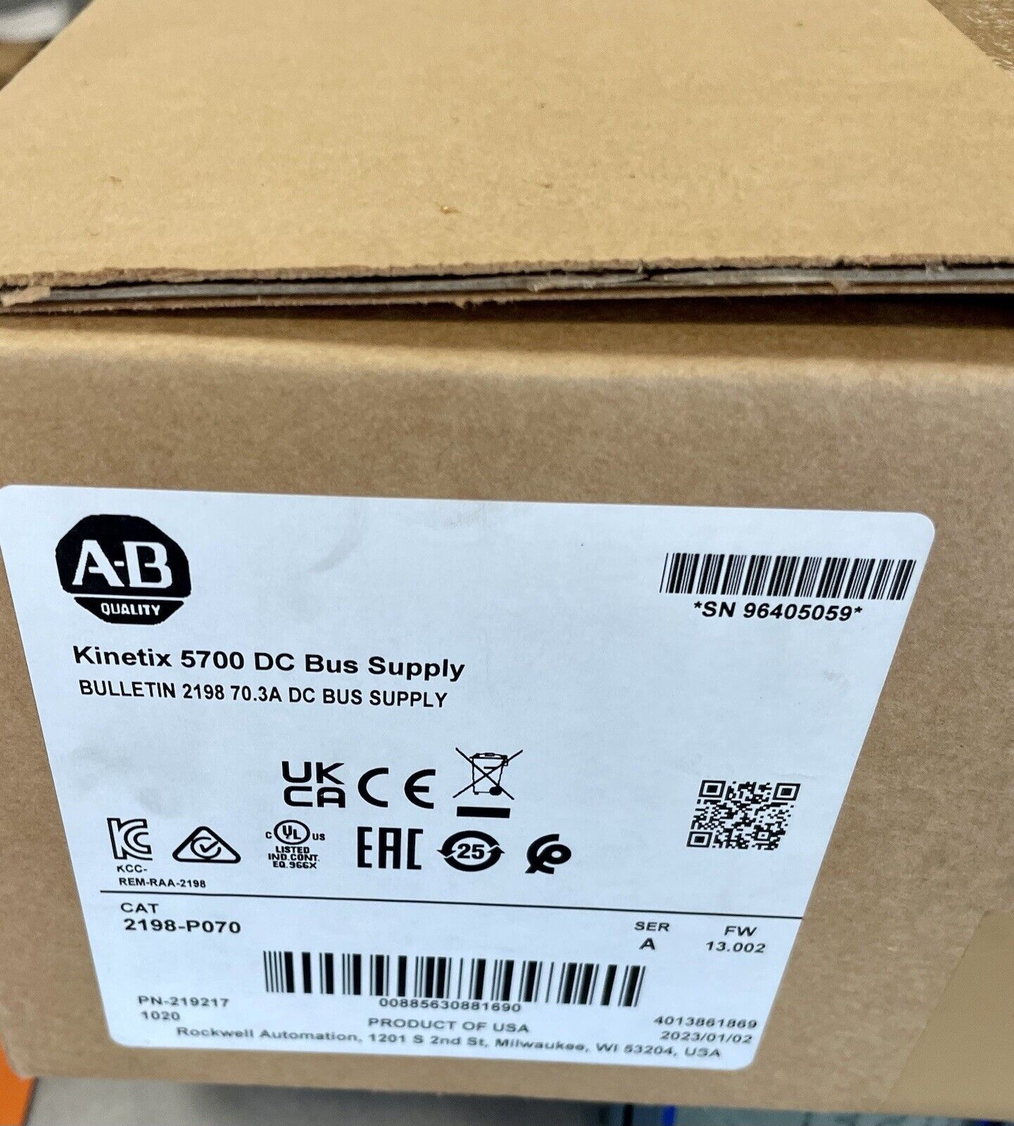 Efficient Kinetix 5700 DC Bus Supply, Sealed NEW Model P070, AB - KINETIX