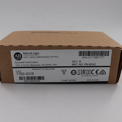 Factory Sealed AB 1762-IQ16 MicroLogix 24VDC Input Module 1762IQ16