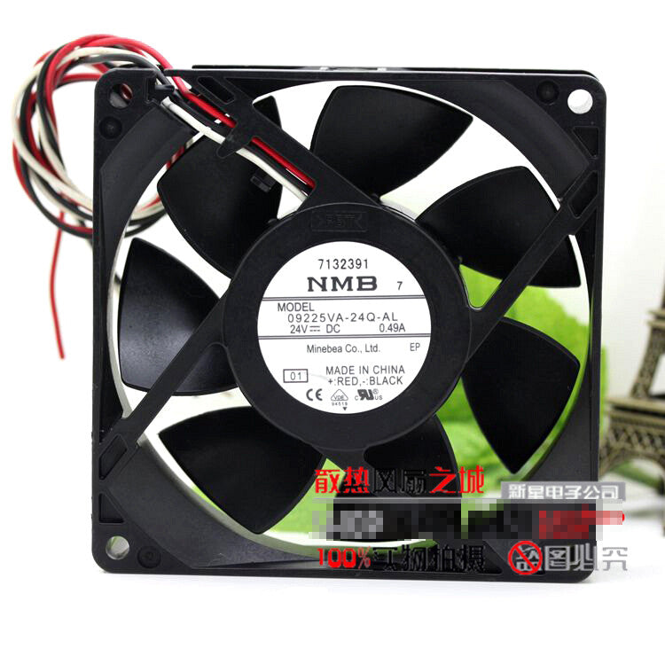 1pcs  NMB 09225VA-24Q-AL 9225 24V 0.49A 3-wire stall warning cooling fan
