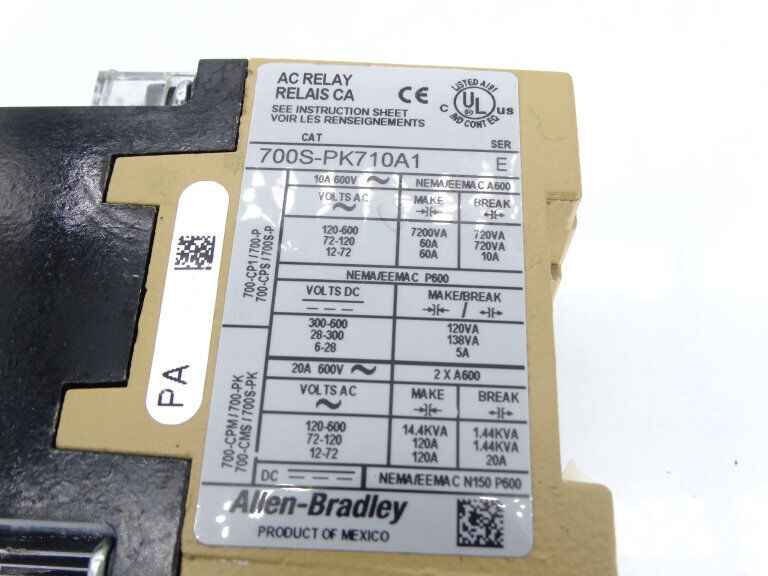 Allen Bradley 710A1 Relay 700S-PK710A1 Series E Relay - ALLEN BRADLEY