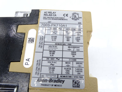 Allen Bradley 710A1 Relay 700S-PK710A1 Series E Relay - ALLEN BRADLEY