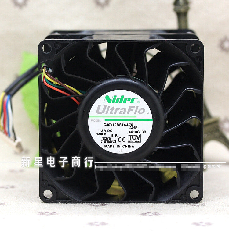 1pcs  NIDEC C80V12BS1AJ-70 12V 4.68A 8089 8CM violent car booster cooling fan