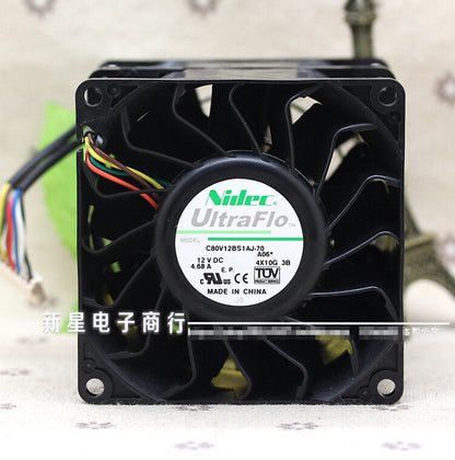 1pcs  NIDEC C80V12BS1AJ-70 12V 4.68A 8089 8CM violent car booster cooling fan