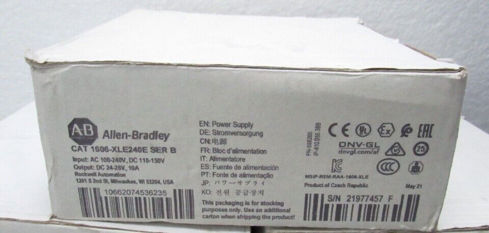 NEW Allen-Bradley 1606-XLE240E DC Power Supply 1606XLE240E Factory Sealed - ALLEN-BRADLEY