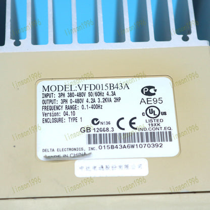 Delta VFD015B43A 380V 1.5KW Inverter - DELTA