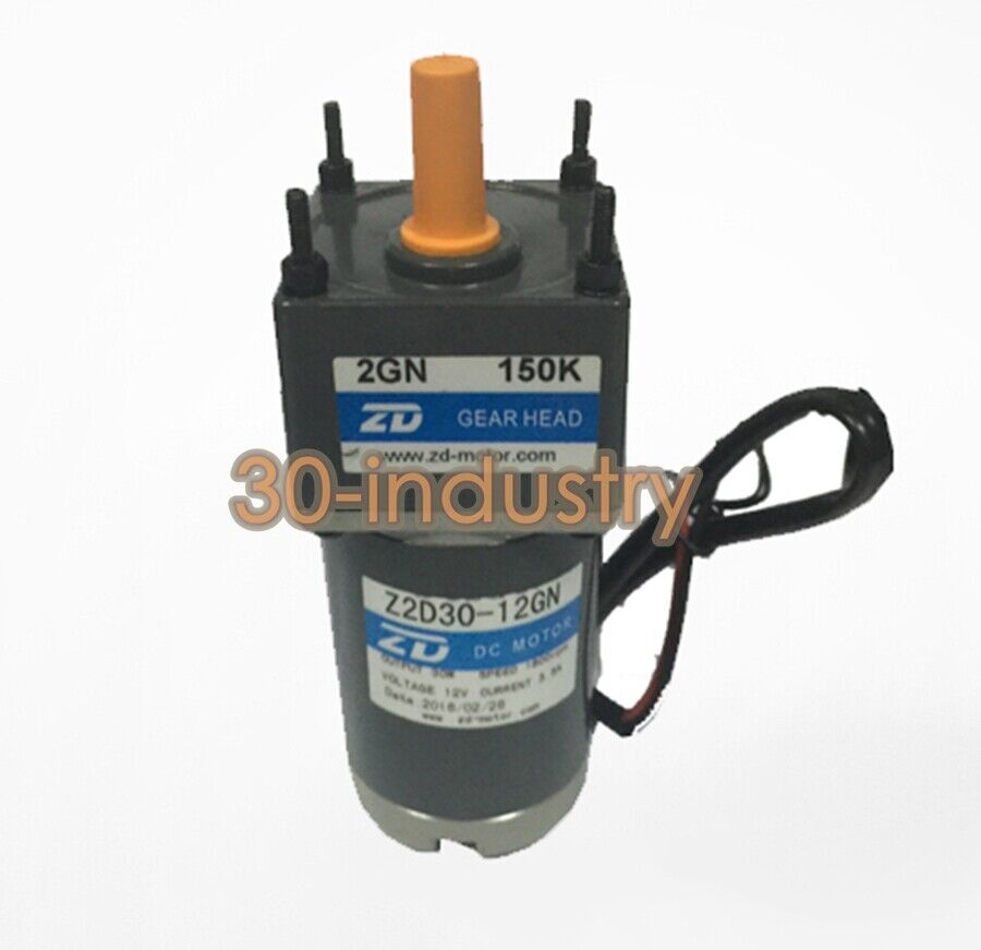 30W DC Gear Reduction Motor Z2D30-12GN/2GN150K 1800RPM - Unbranded