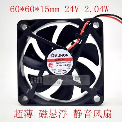 SUNON ME60152V2-000C-A99 6015 DC24V 2.04W 2-Wire Silent Cooling Fan