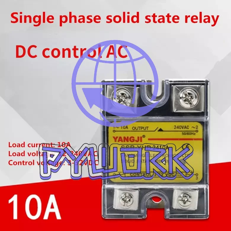 Single-phase DC controlled AC DC-AC SSR solid state relay YHD2410A 240VAC 10A~