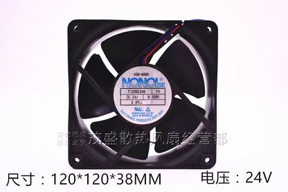 NONOI F1238E24B 12038 DC24V 0.35A 12CM 2-Wire Dual Ball Inverter Cooling Fan