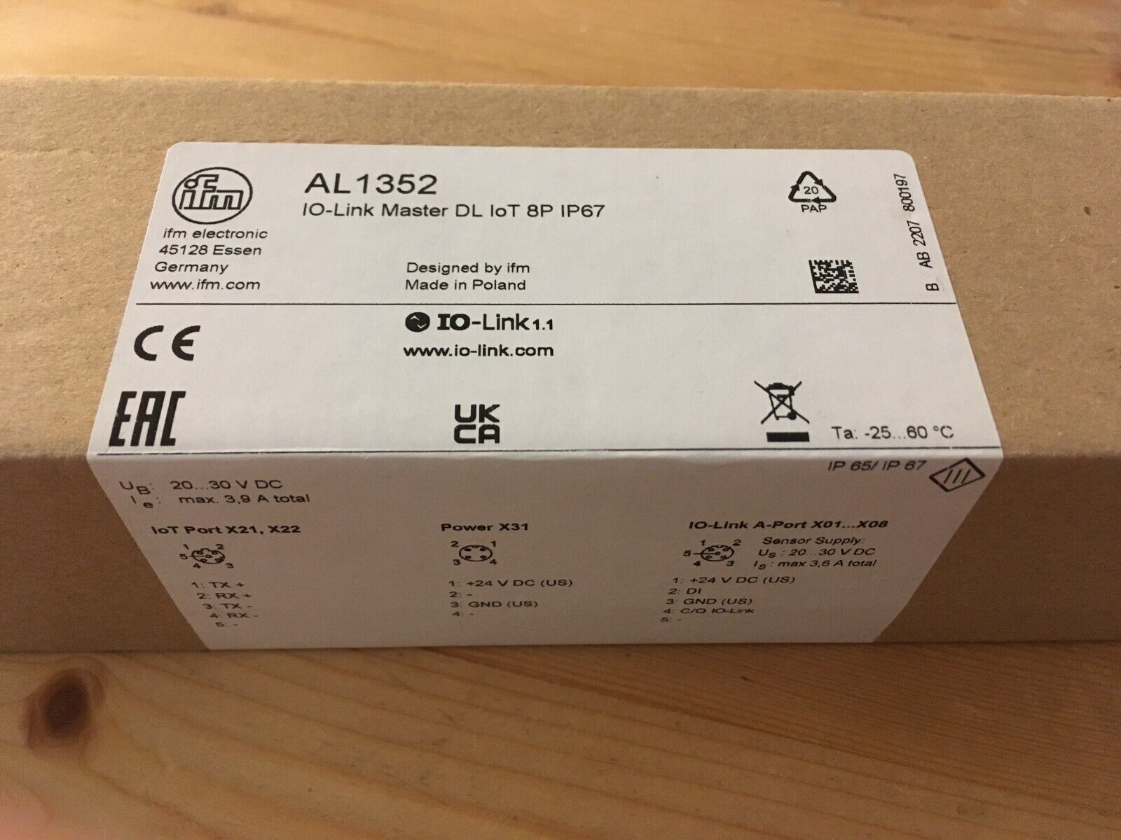 ifm AL1352 IO-Link Master DL IoT 8P IP67 with IoT interface NEW ifm