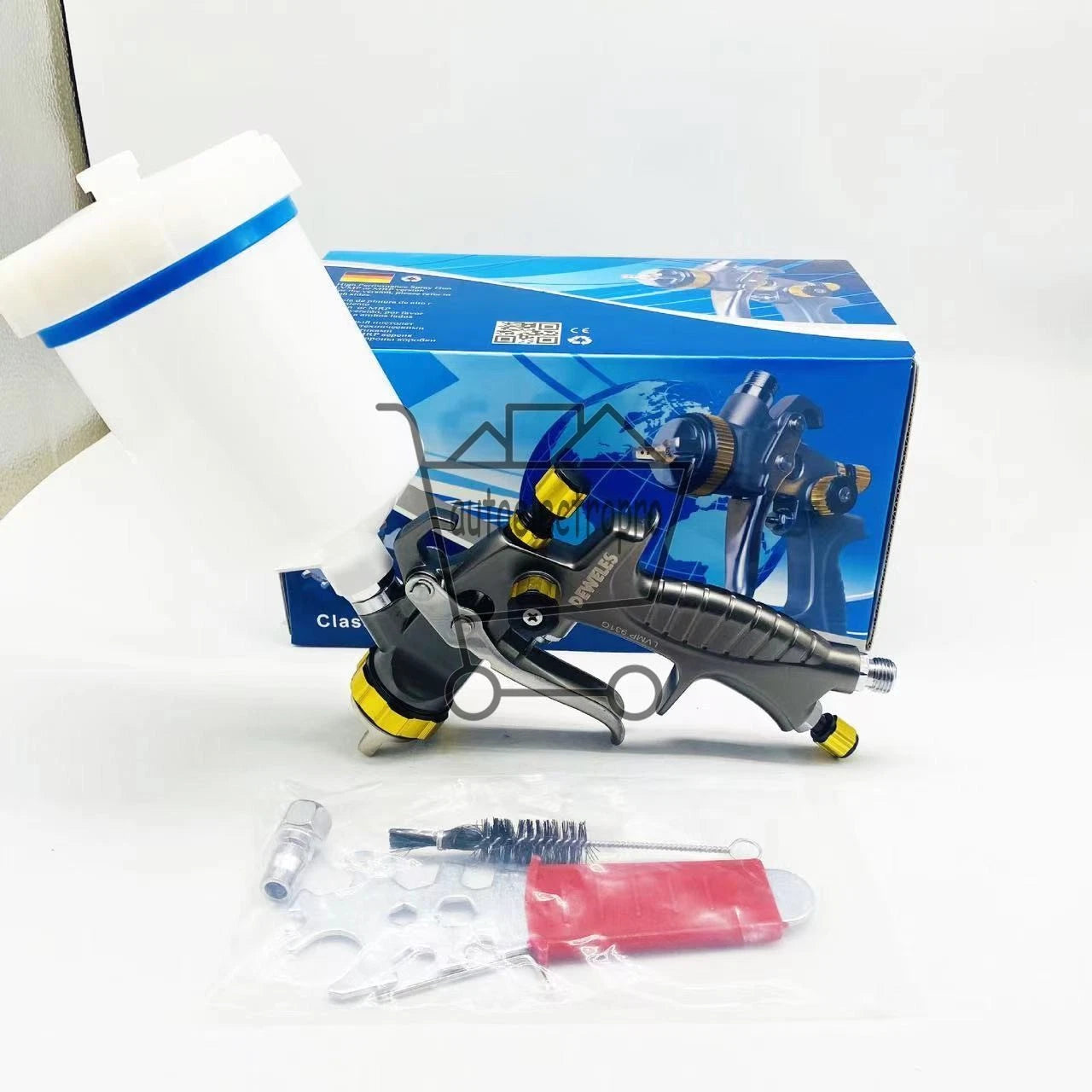 Black Mini931G Car Paint Spray Gun HVLP Repair Tool 0.5/0.8mm Nozzle 250mm Cup