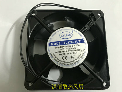 1pcs  XYLFAN YL12038LSL 220V 0.05A 10W 12cm 2-wire aluminum shell cooling fan