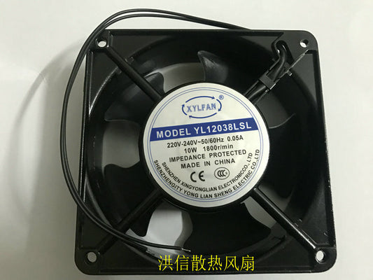 1pcs  XYLFAN YL12038LSL 220V 0.05A 10W 12cm 2-wire aluminum shell cooling fan