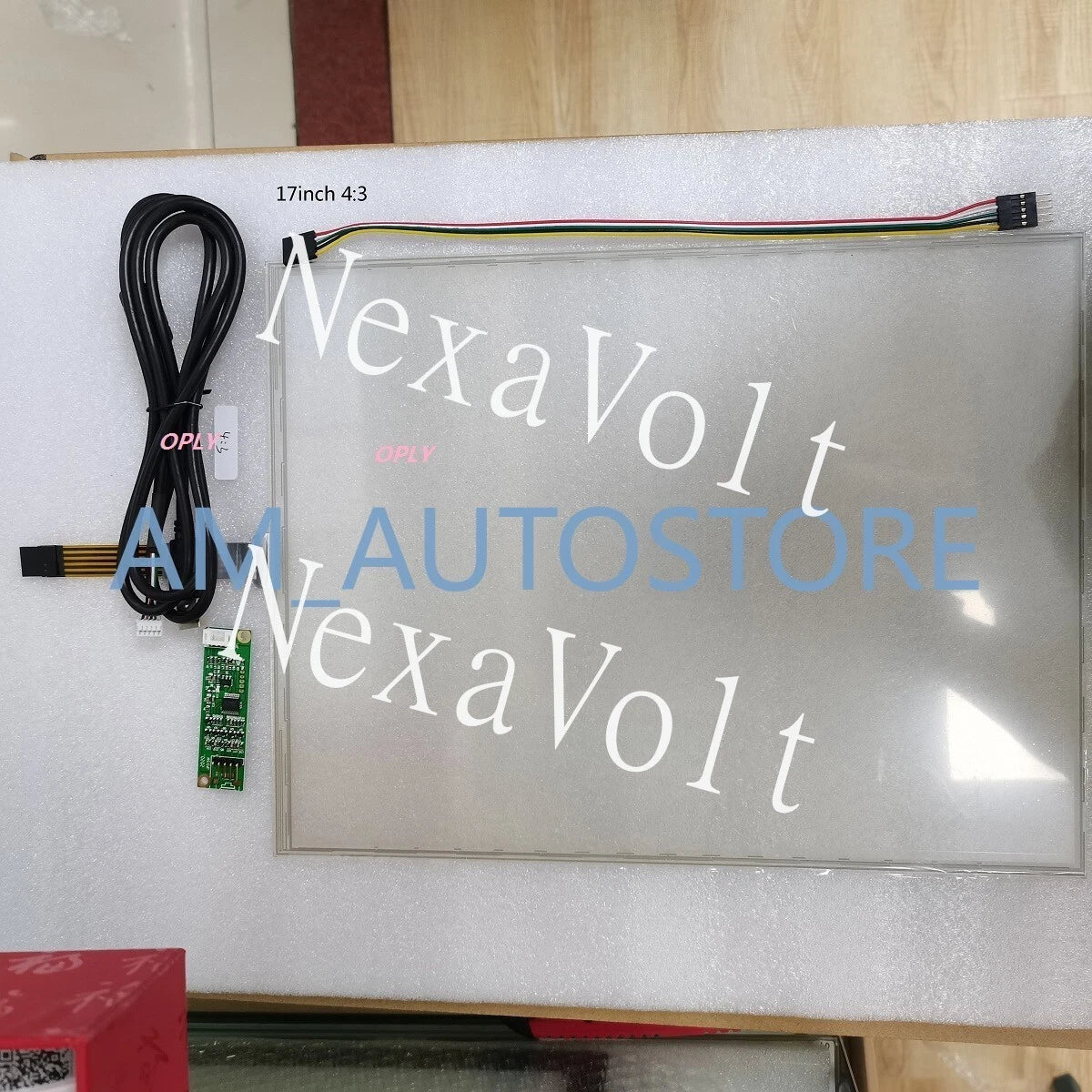 17" Resistive touch screen panel glass 4:3 Thick for industry 5 Wire 355*288 MM