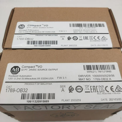 New Factory Sealed CompactLogix 32 Pt 24VDC Module 1769OB32 - COMPACTLOGIX