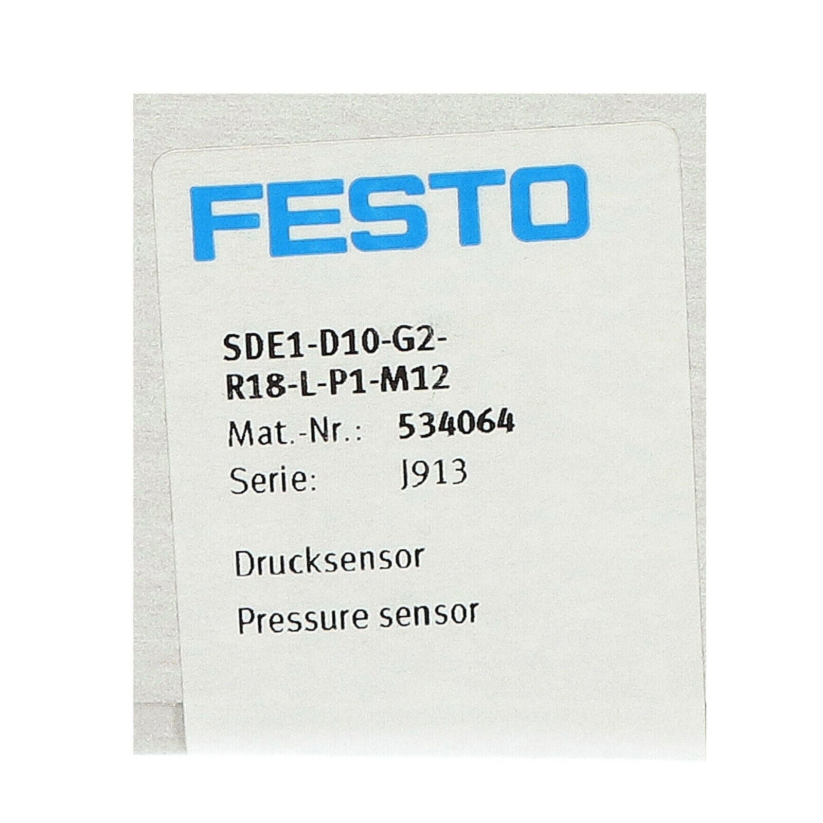 new FESTO 534064 SDE1-D10-G2-R18-L-P1-M12 Solenoid Valve - FESTO