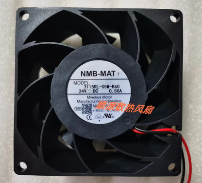 NMB 3115RL-05W-B60 8038 DC24V 0.50A 8CM 2-wire Inverter Cooling Fan