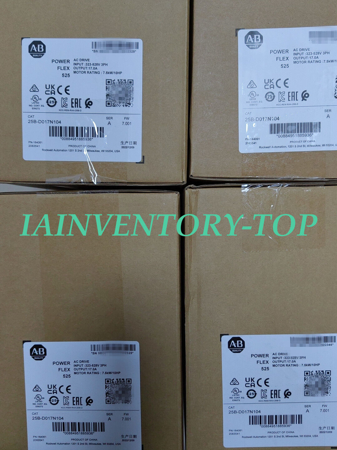 Allen Bradley 25B-D017N104 525 AC Drive, 7.5kw/10HP Industrial Motor - ALLEN BRADLEY