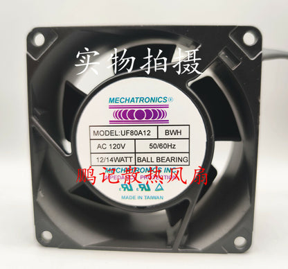 MECHATRONIC UF80A12 BWH 120V 14 12W 8038 2-wire high-end cabinet cooling fan