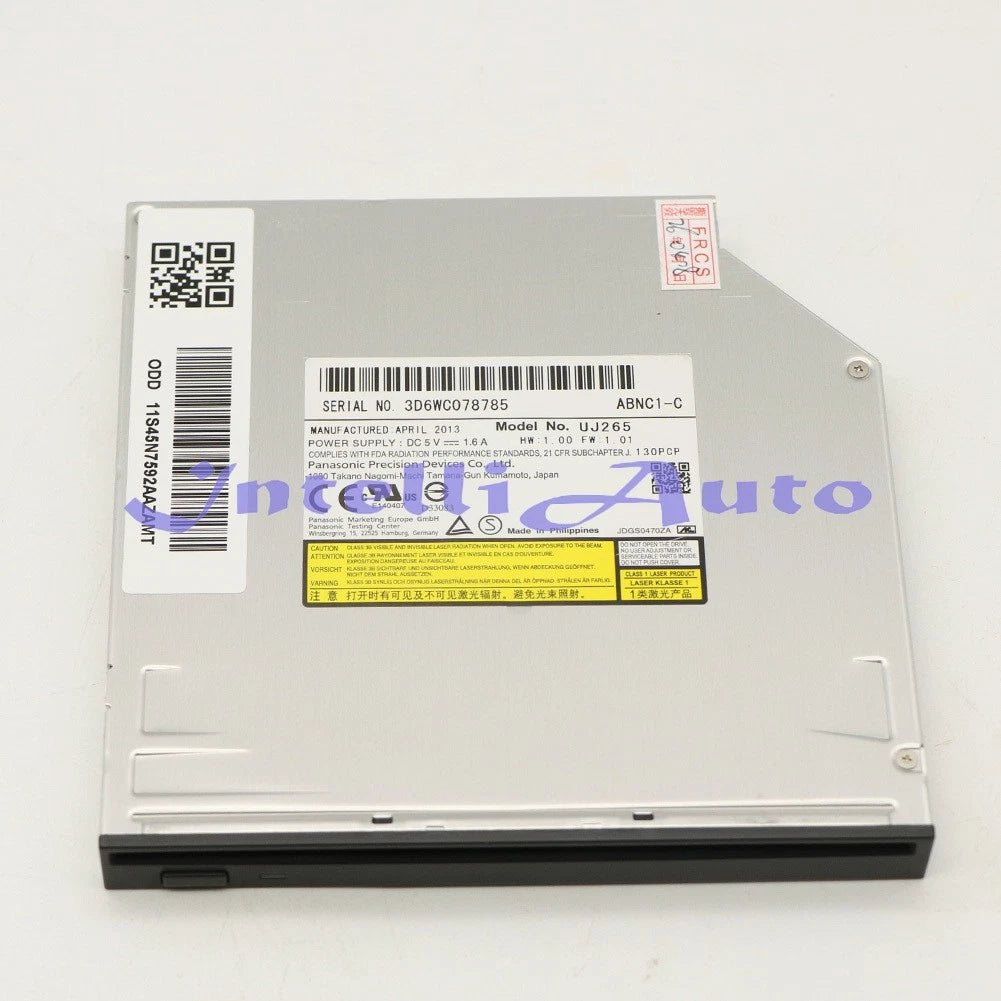 1PCS UJ265 Slot Load Blu-ray Burner Player 12.7mm SATA Optical Disc Drive