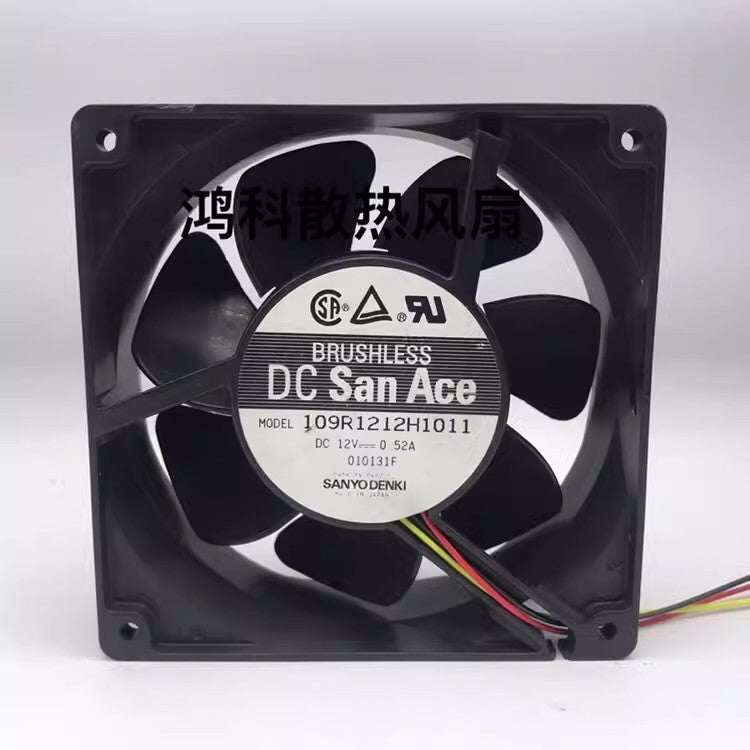 Sanyo 109R1212H1011 12038 12V 0.52A 12CM 3-Wire Ball Cooling Fan