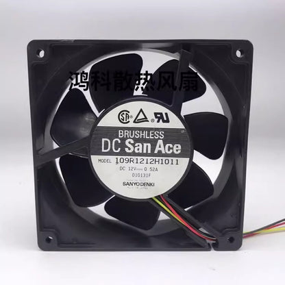 Sanyo 109R1212H1011 12038 12V 0.52A 12CM 3-Wire Ball Cooling Fan