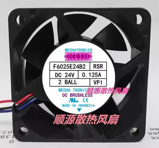 MECHATRONICS F6025E24B2 RSR DC24V 0.125A 6CM 3-Wire Dual Ball Inverter Cooling F