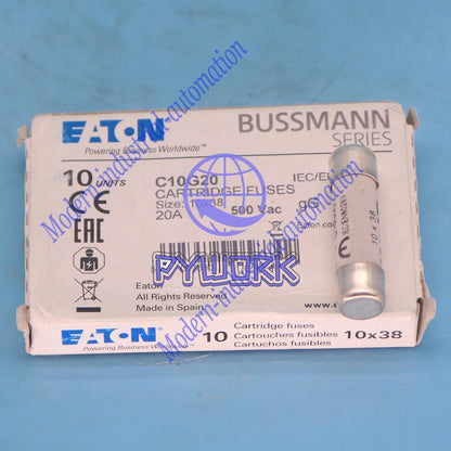 10pc eaton Bussmann C10G20 (20Amp) 20A 500Vac Cartridge Fuse 10x38mm #YP1