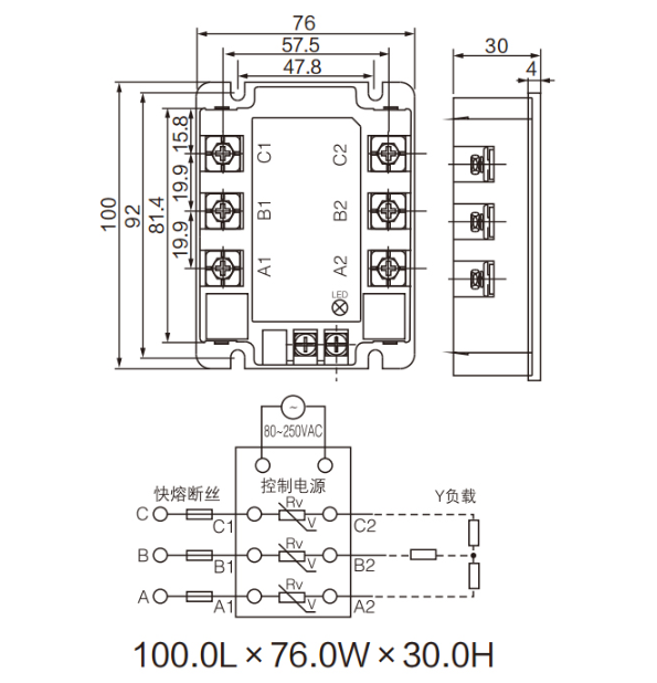 new Three-phase solid state relay SSR3-AA 10A 25A 40A 90A AC-AC 80-250V/24-380V AC