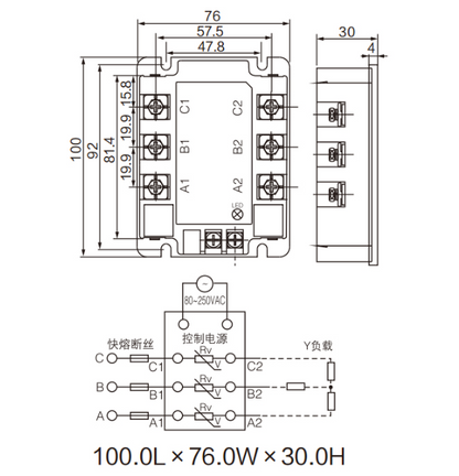new Three-phase solid state relay SSR3-AA 10A 25A 40A 90A AC-AC 80-250V/24-380V AC