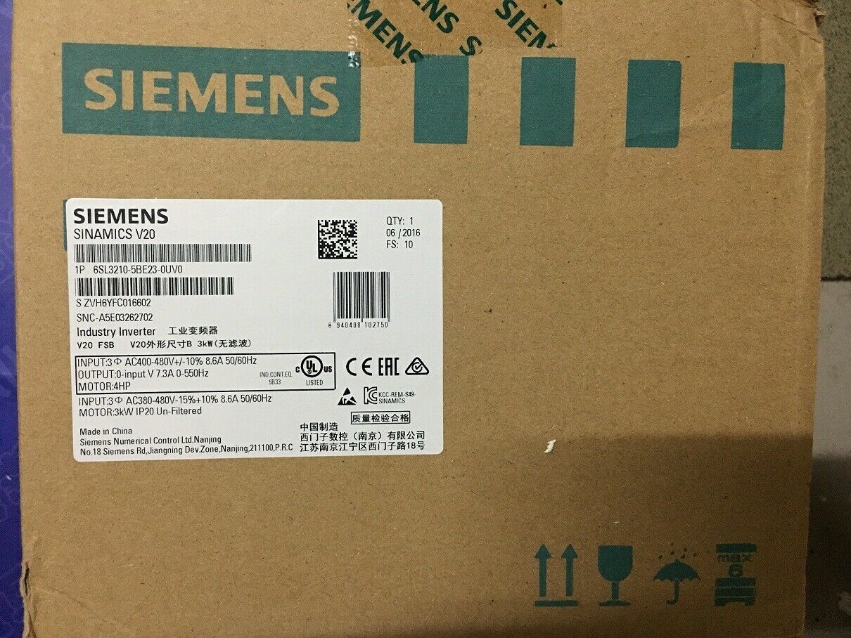 new  SIEMENS 6SL3210-5BE23-0UV0 Inverter 6SL32105BE230UV0 Fast Delivery