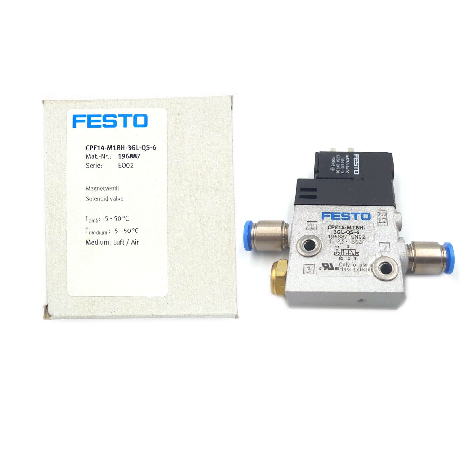 new 1pc FOR FESTO solenoid valve CPE14-M1BH-3GL-QS-6 196887 - FESTO