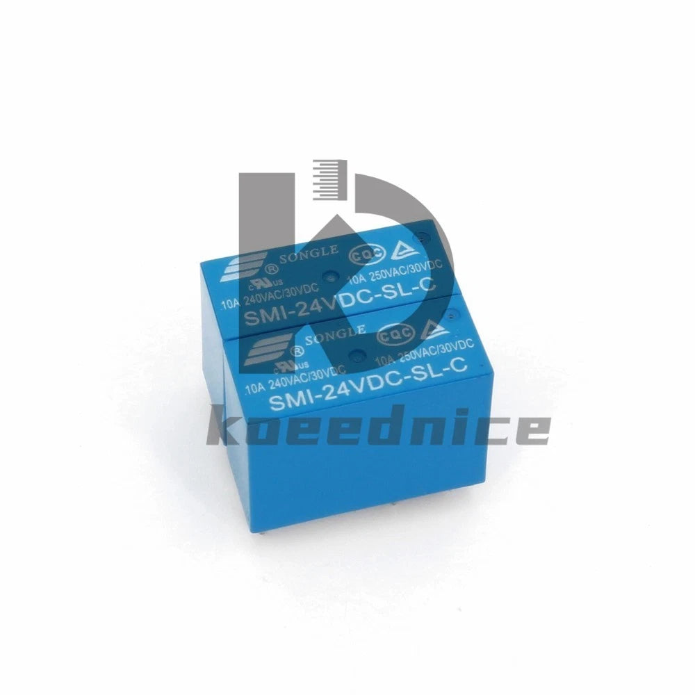 10Pcs SMI-24VDC-SL-C 5Pin PCB Mount SPDT 10A/250VAC 24VDC Power Relay