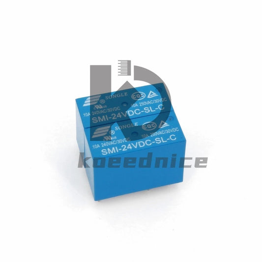 10Pcs SMI-24VDC-SL-C 5Pin PCB Mount SPDT 10A/250VAC 24VDC Power Relay