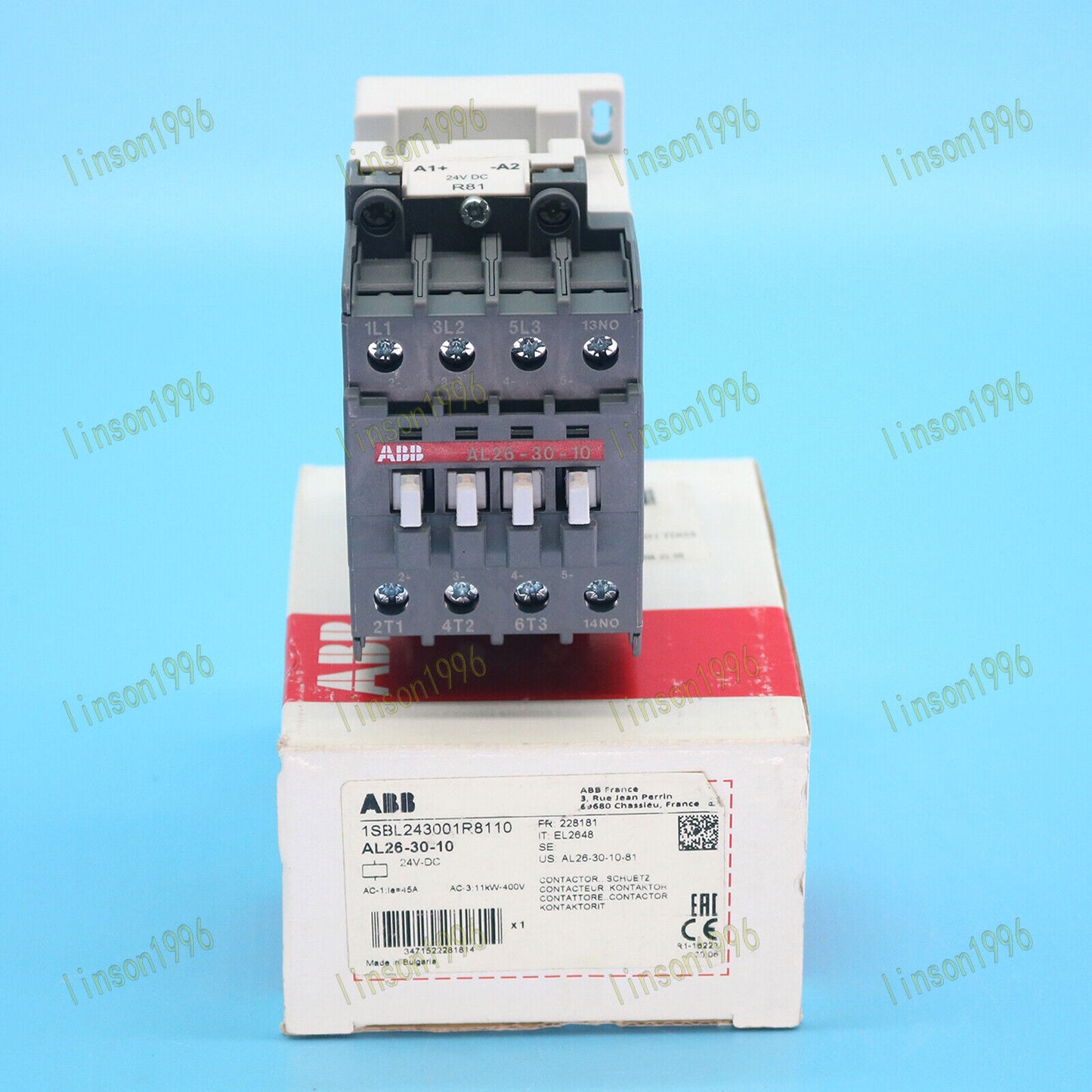 new One ABB AL26-30-10 DC 24V Contactor In Box 1 Year - ABB