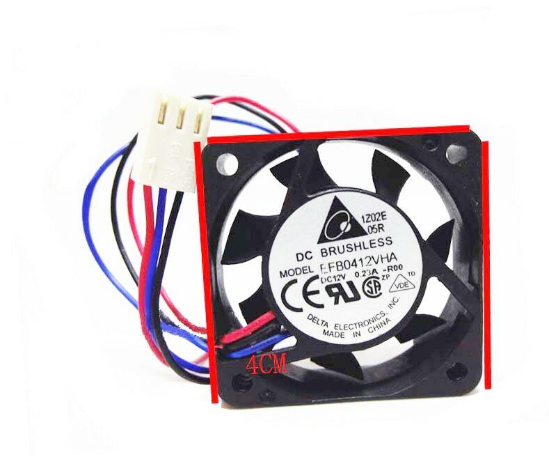 new Delta 4010 40x40x10mm 4cm DC 12V 0.23A EFB0412VHA 3-wire Large Wind Cooling Fan